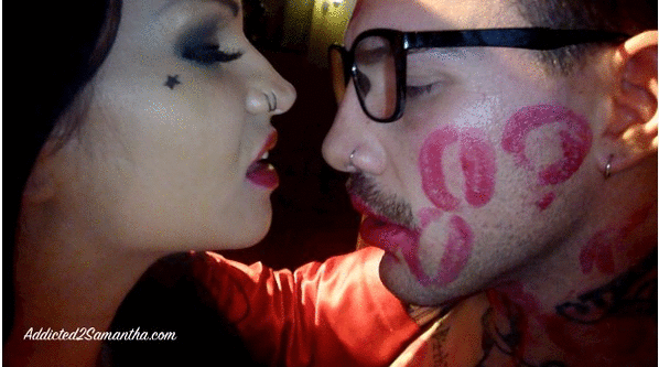 Lipstick kisses fetish