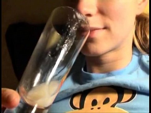 Drinking creampie glass