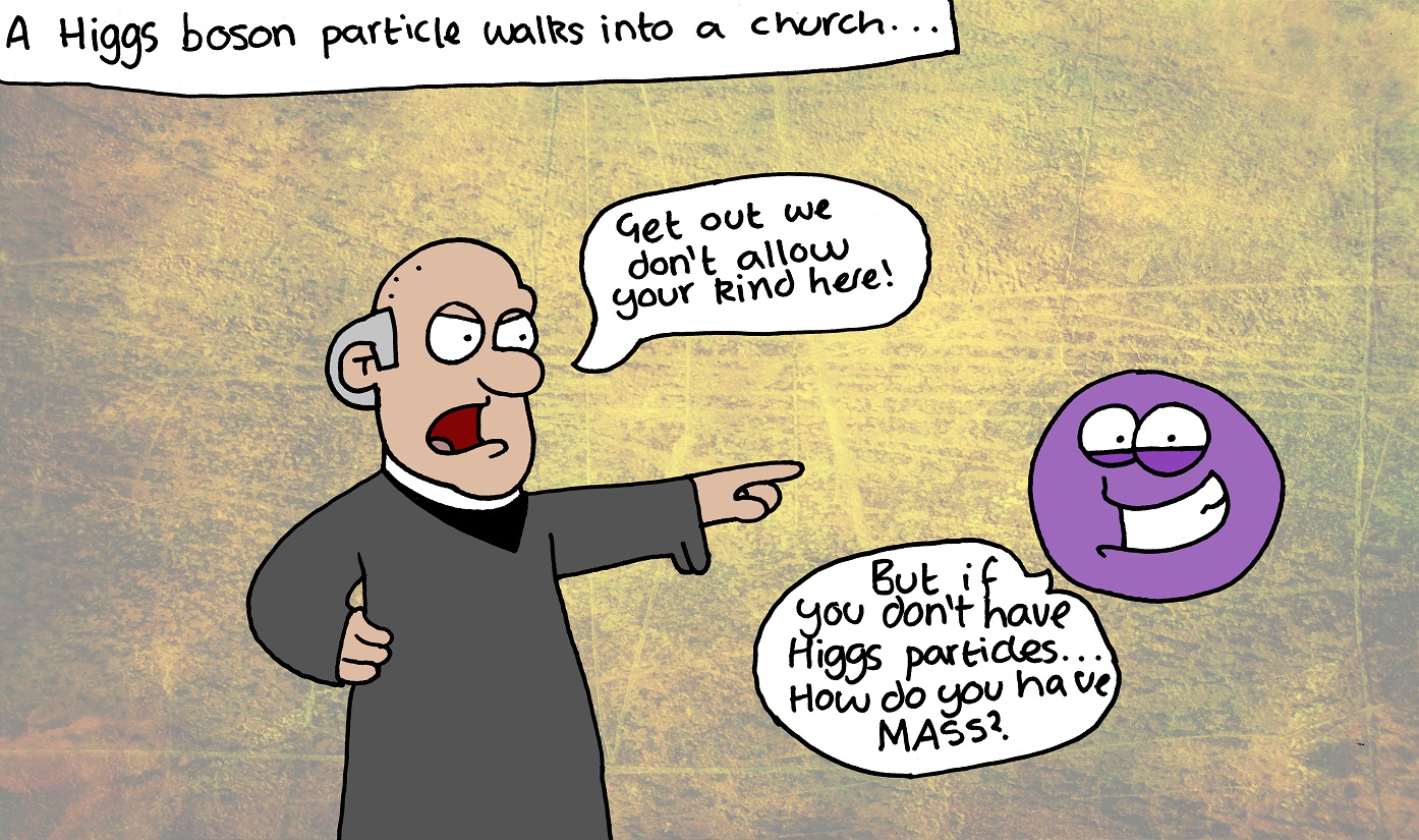 Martian reccomend Higgs boson catholic church joke
