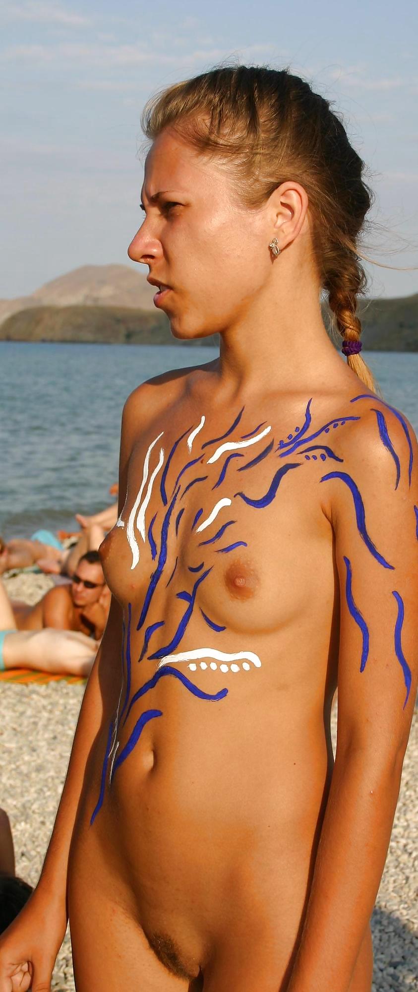 Body paint girl nudism