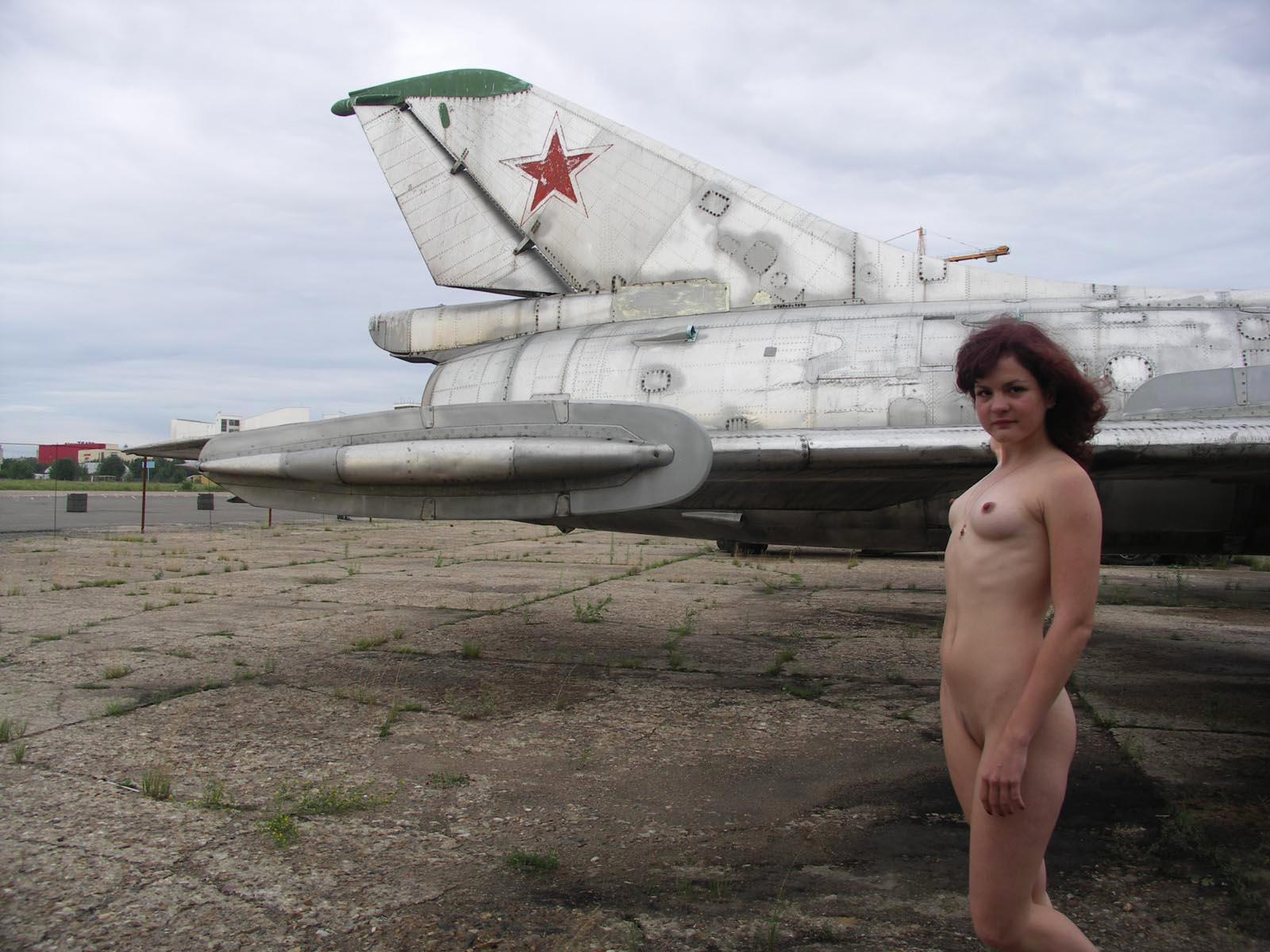 Girls naked on aircraft