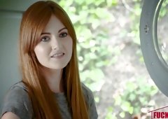Redhead girls blowjob dick and crempie