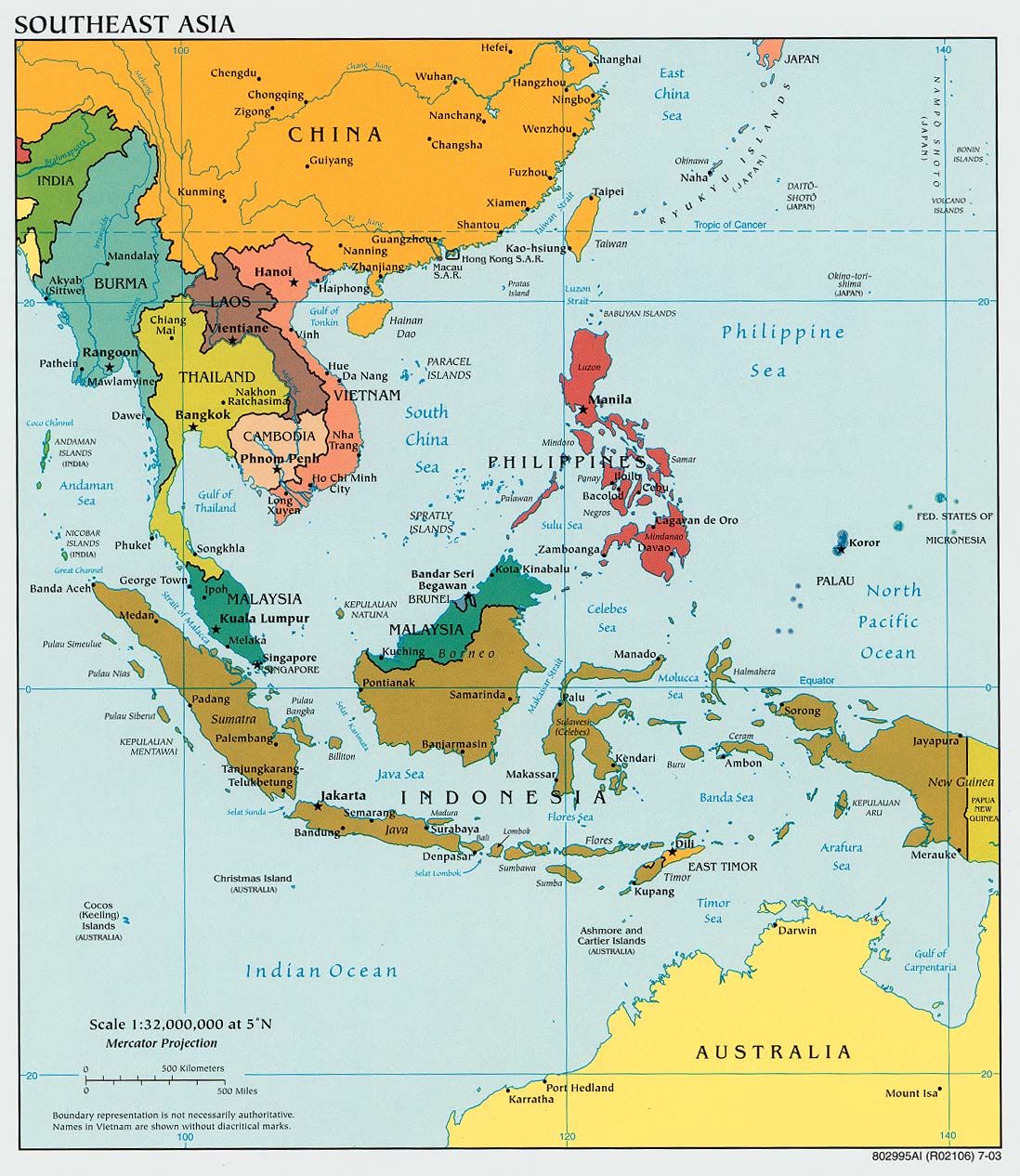 Asian geographical map