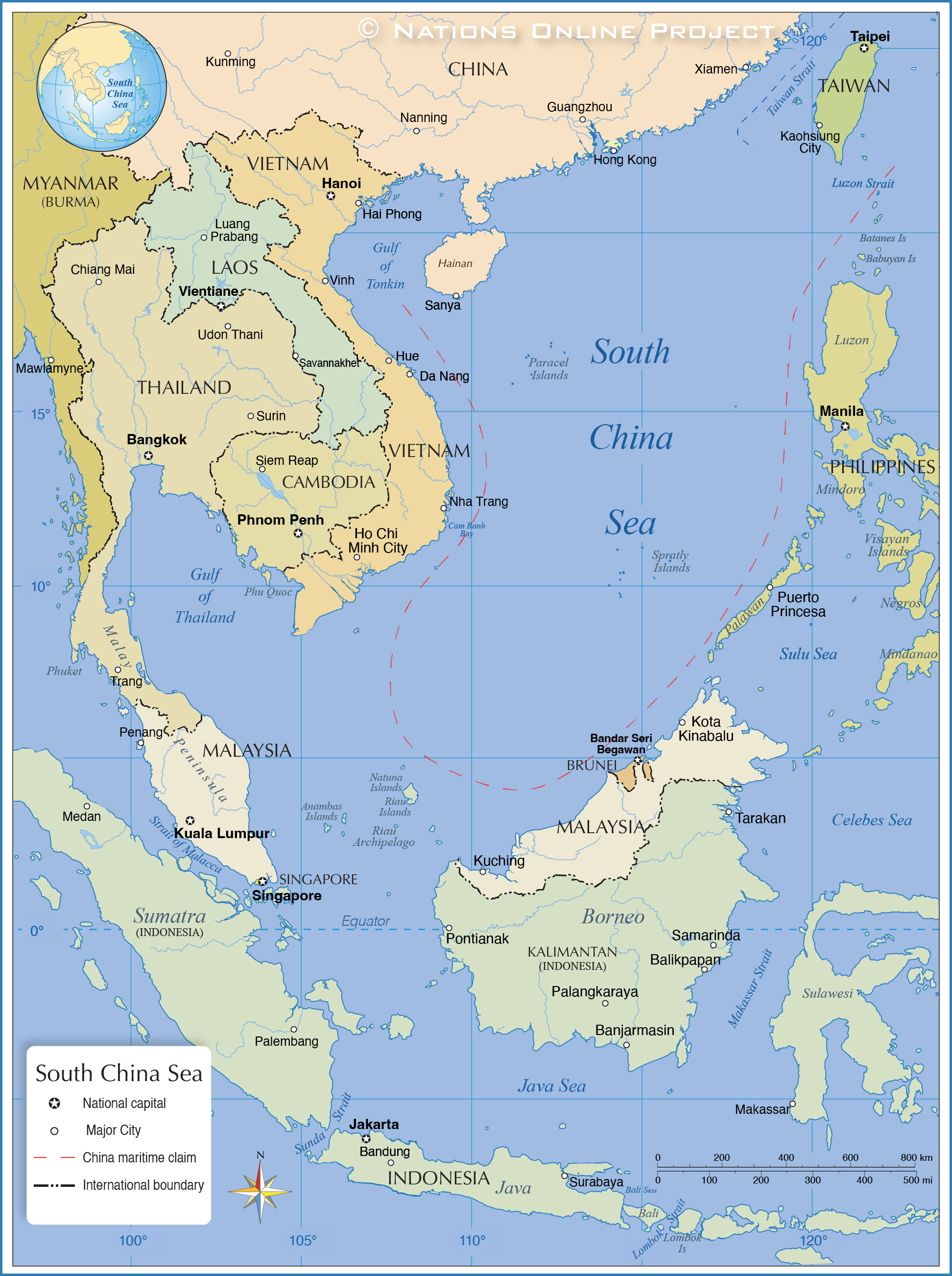Asian geographical map