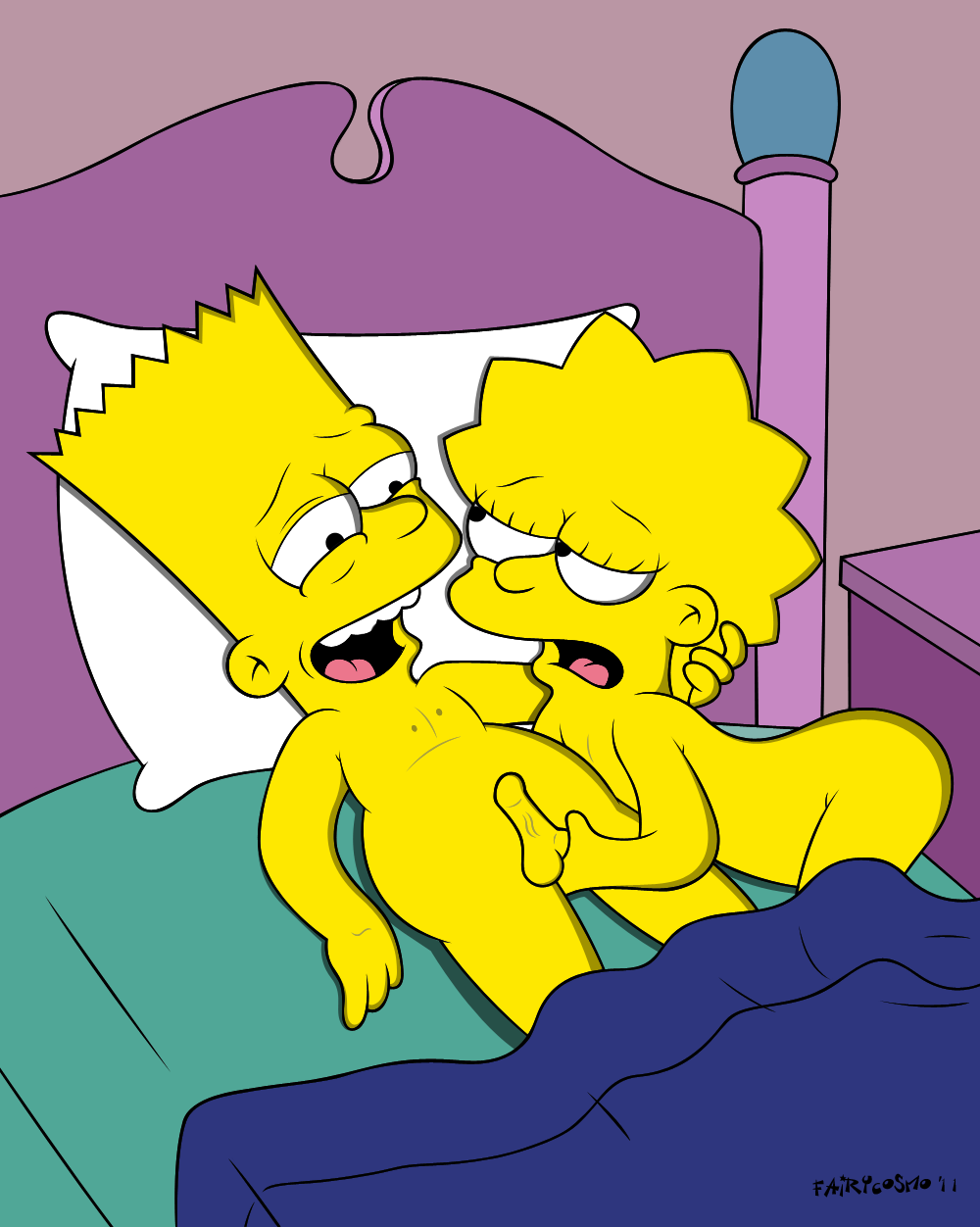Lisa and Bart Simpsons.