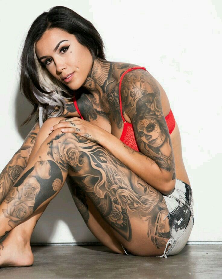 Tatted up babe