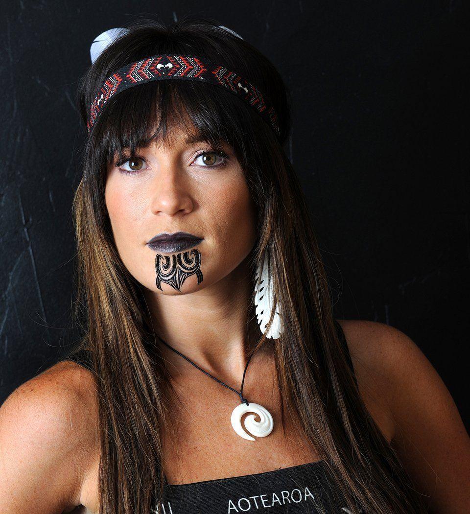 Maori women facial tattoo