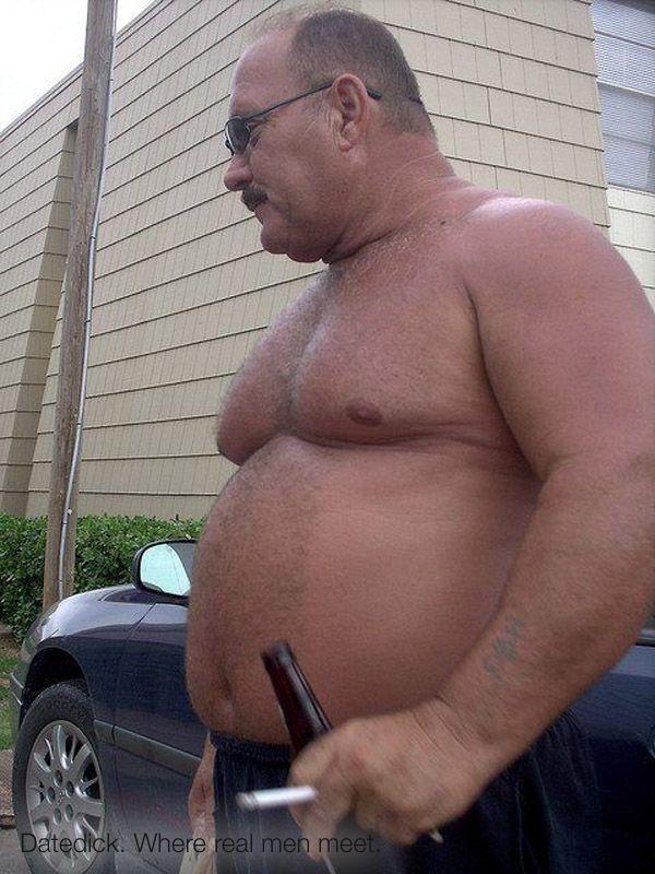 Big naked beer belly