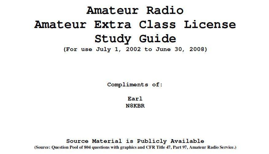 best of Study guide extra Amateur class license