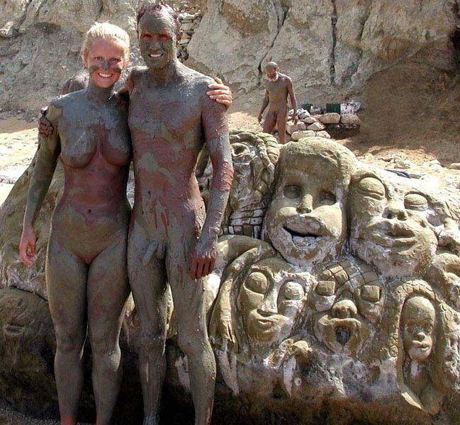 Nudist in mud