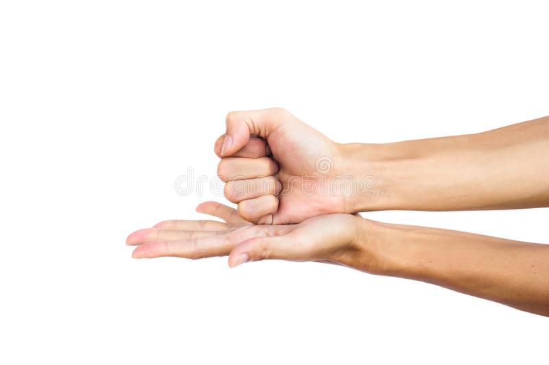 Fist in palm