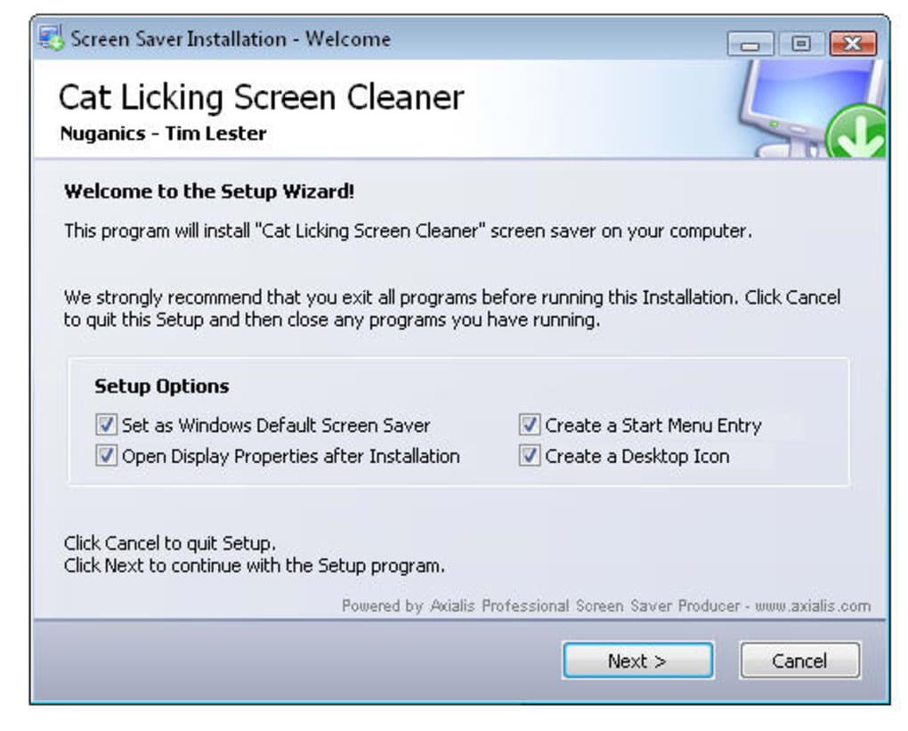 Cat lick screensaver