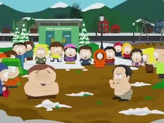 Cartman beats up a midget