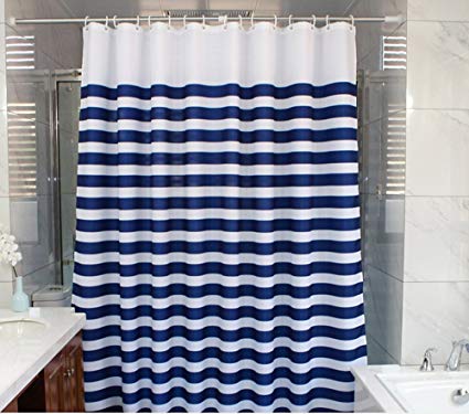 Nautical striped shower curtains