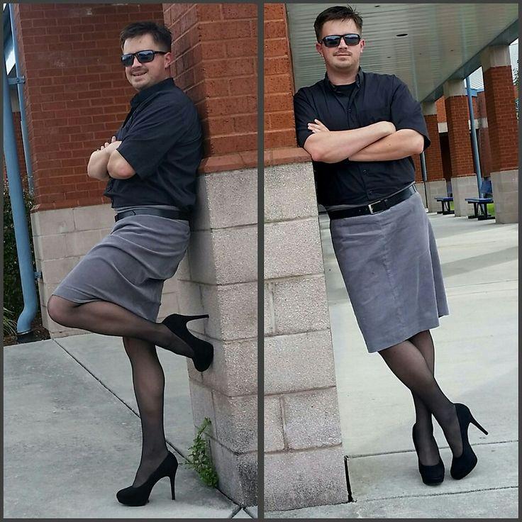 Male wore pantyhose to work