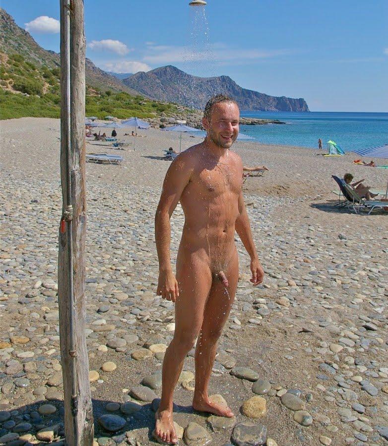 Nude beach shower video